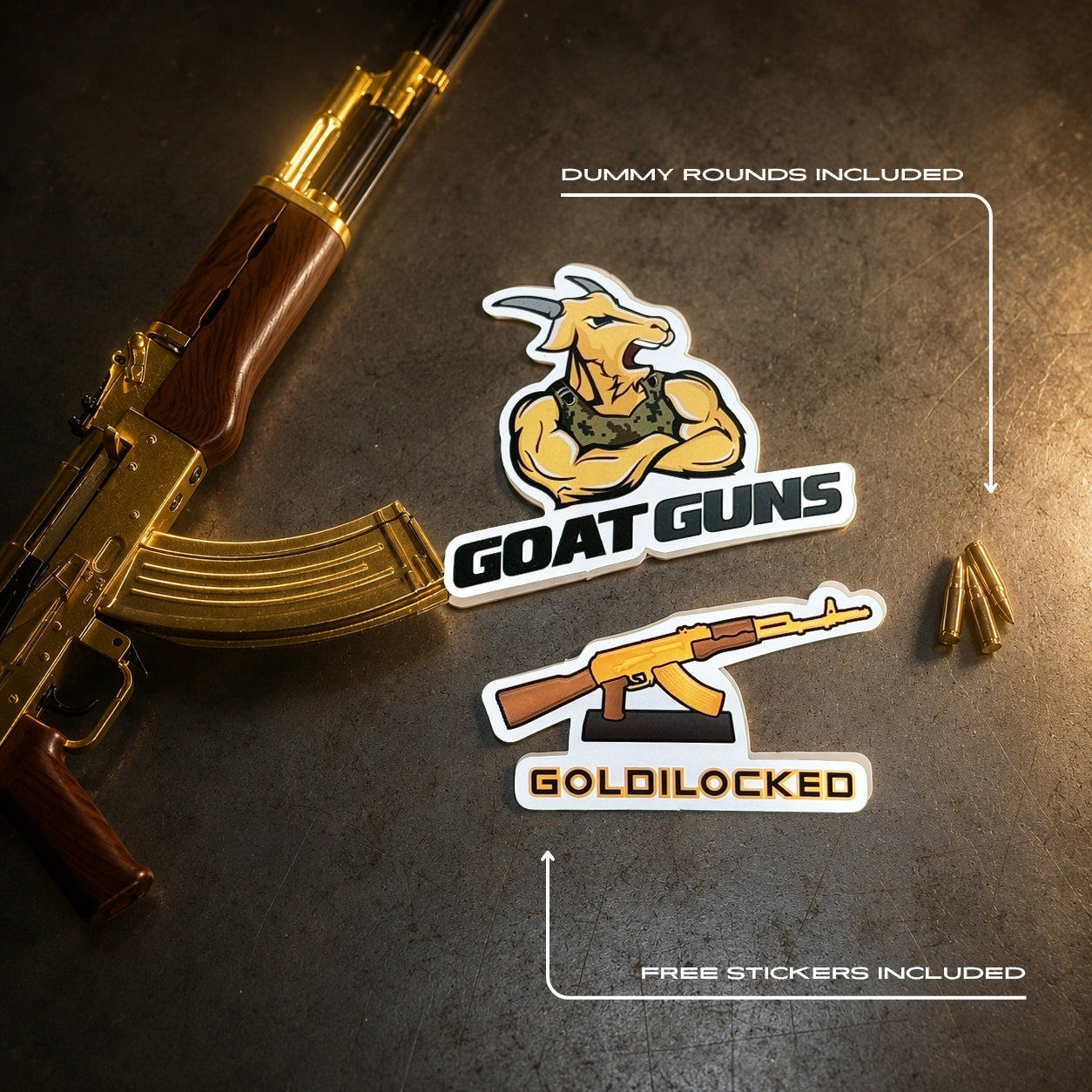 Miniature AK47 Model in Gold | GoatGuns – GoatGun Models