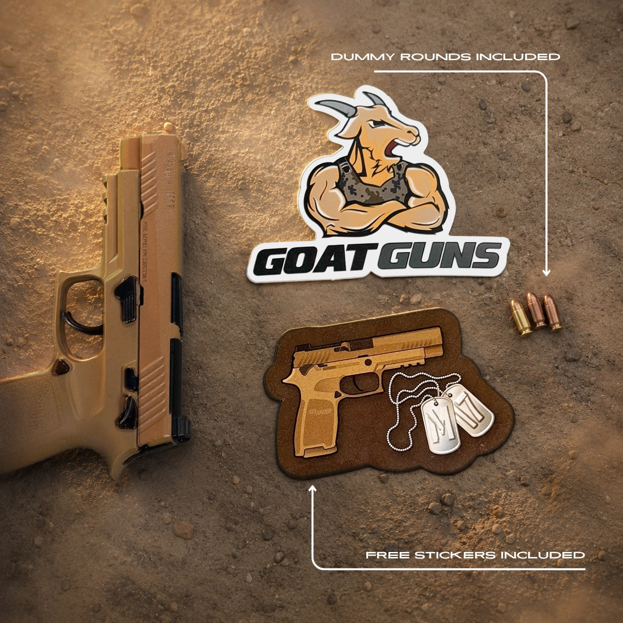 Miniature SIG SAUER M17 Model Tan | GoatGuns – GoatGun Models
