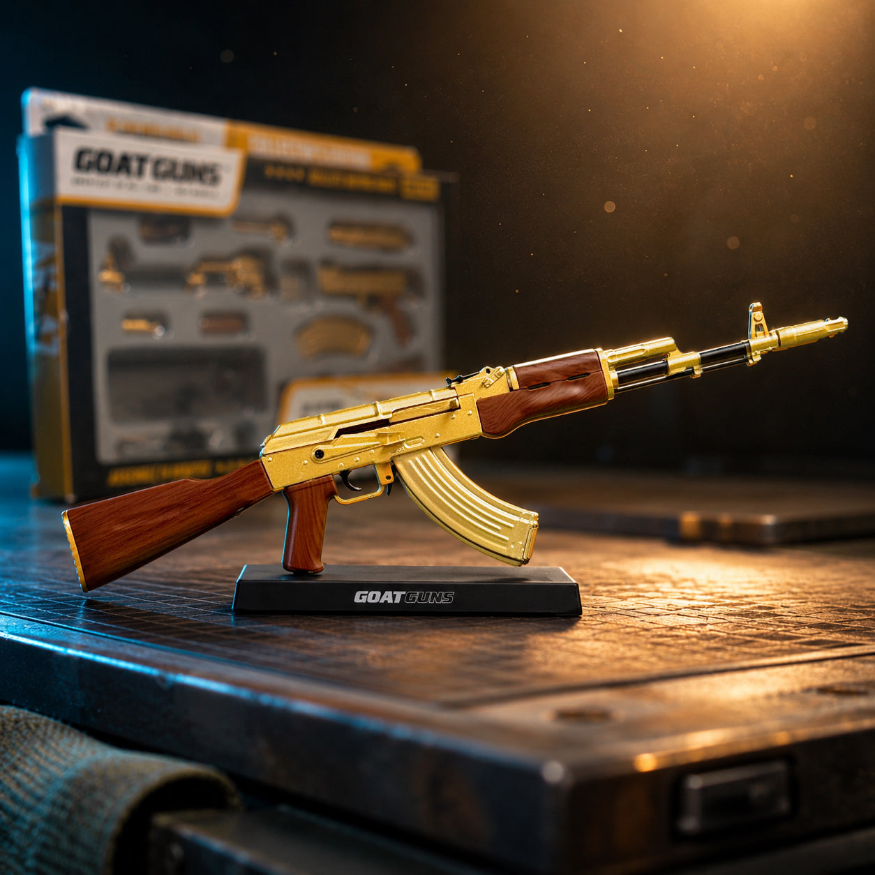 Miniature AK47 Model in Gold | GoatGuns – GoatGun Models