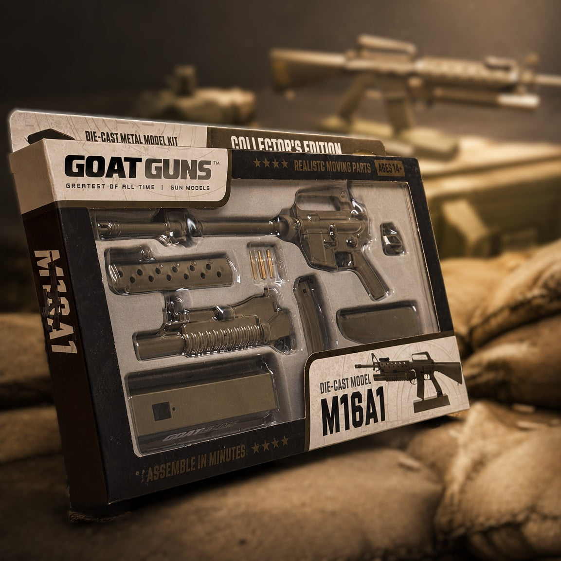 Miniature M16A1 Model in OD Green | GoatGuns – GoatGun Models