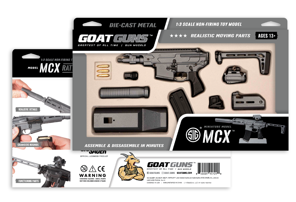 Miniature SIG SAUER MCX® Model - Concrete Grey – GoatGun Models Miniature SIG SAUER MCX® Model - Concrete Grey – GoatGun Models